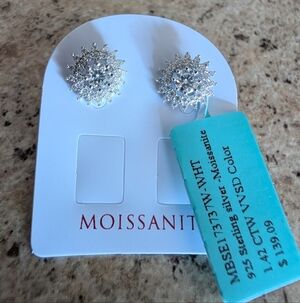 Sterling Silver Moissanite Earrings